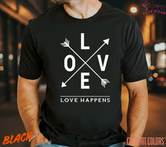 Unisex Love Happens T-Shirt Tee T shirt Men T shirt Women valanity day Romantic