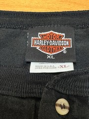 Vintage 90s Harley Davidson Henley Shirt XL Black Gainesville FL Single Stitch