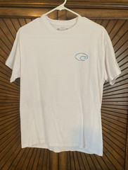 Costa Del Mar Men’s Size M White Crew Neck Short Sleeve 100% Cotton T-Shirt