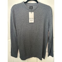 NWT Level Ten Long Sleeve Knit Shirt Casual Everyday Top Navy Small