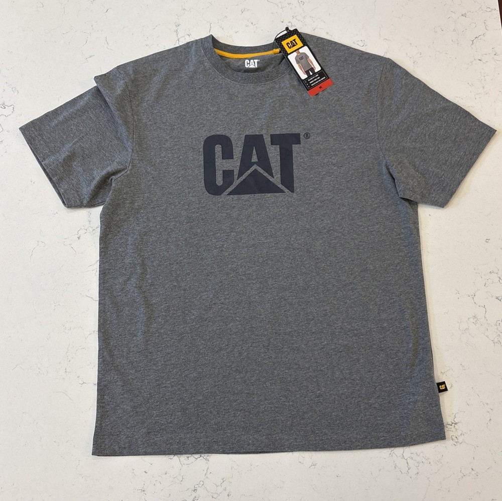 CAT Caterpillar Men’s Relaxed Fit T Shirt, Color Gray, Size Medium, Durable. ￼