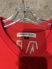 Death Row Records Tupac Shakur Red Black Hockey Jersey Headgear Classics Sz XS