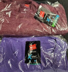 Pair of Hanes Ultimate X-Temp T-Shirts BERRY and LAVENDER, Size M