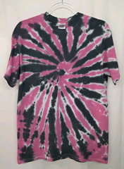 New Tie Dye Men’s T-Shirt Pink Gray Adult Medium Multicolor Summer Spiral