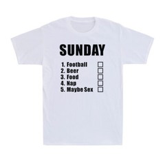 Sunday Routine Football Beer Food Maybe Sex Nap Funny Saying Men’s T-Shirt Black