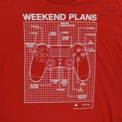Playstation Shirt Mens 5X Red Weekend Plans PS4 Gamer Graphic Tee Oversize Sony