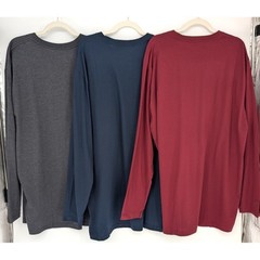 Lot Of 3 New Fresh Clean Threads Essential Cotton Crew Neck Long Sleeve 3XLT Tee
