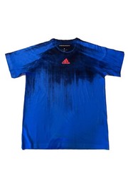 Adidas Climalite Mens Size Medium Ultimate Tee Crew-Neck Black And Blue T-shirt