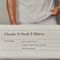 Goodfellow Classic V Neck 3 T Shirts White Size S Soft Stretch Longer Length