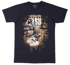 Johnny Cash T Shirt Official Song Titles Guitar Text Black New S M L XL XXL