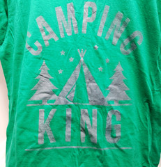 Camping King Green Graphic T-Shirt Anvil Lightweight 100% Cotton Mens Large