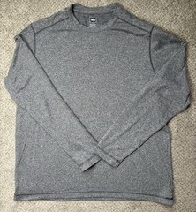 REI Long Sleeve Mens Large Base Layer Shirt Performance Gray Hiking Outdoors