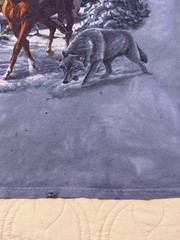 Native American Wolf Vintage Men’s Shirt Back To Earth Tie Dye Blue1990s *READ