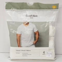Goodfellow Classic V Neck 3 T Shirts White Size S Soft Stretch Longer Length