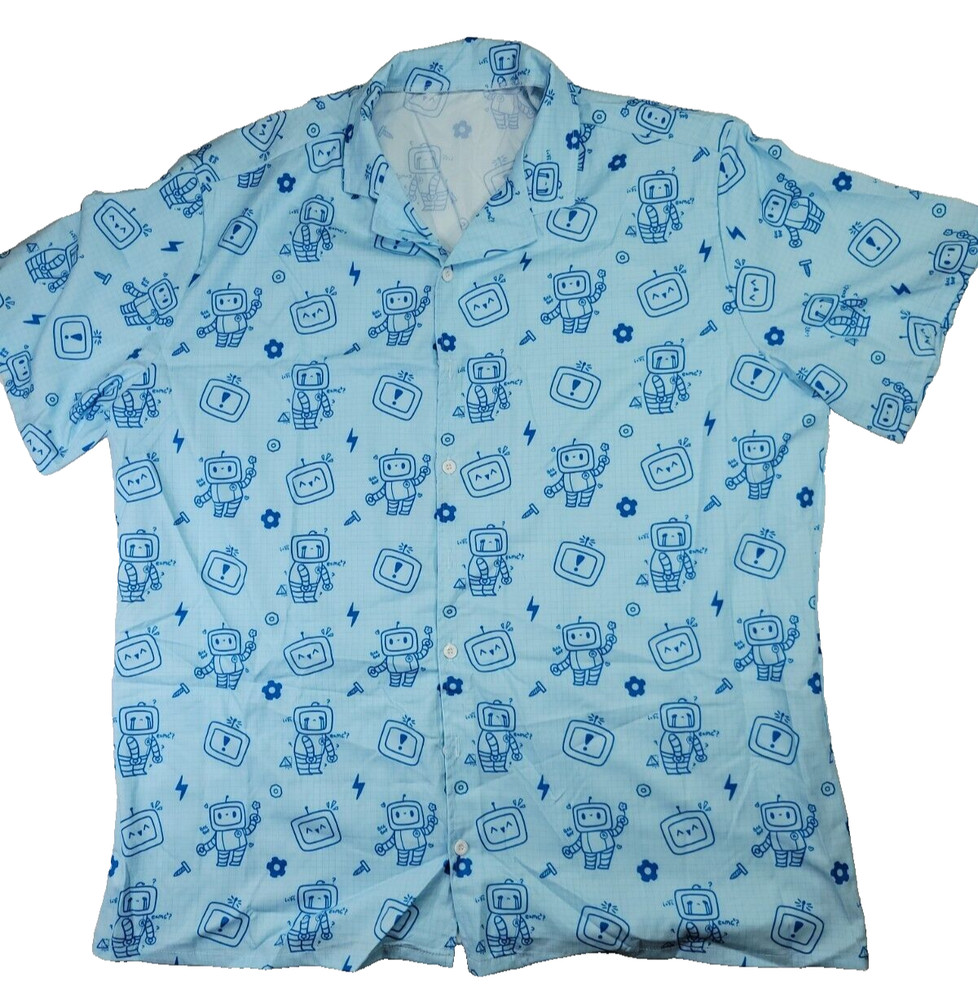 RobotsGears/Screws Cartoon Hawaiian Shirt Stretch Shirt 2XL