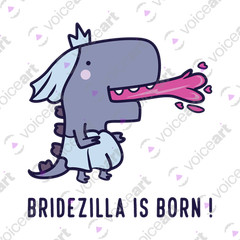 VOICEART Bridezilla at the Wedding Funny Couples T-Shirt with Premium Graphic