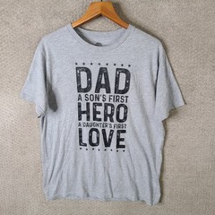 Way To Celebrate Shirt Mens L Gray Fathers Day Cotton Blend Short Sleeve Casual