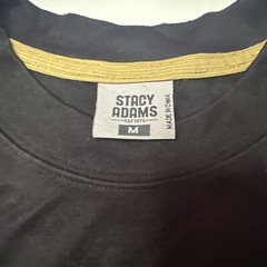 Stacy Adams Shirt Mens Medium Black Rayon Blend Ribbed Modern Lightweight