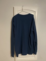 New Chaps Henley Shirt Mens Large Blue Navy Long Sleeve Thermal Waffle Knit Top