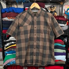 Howler Bros Tidepool Tech Green Plaid Vented Button Down Shirt Large