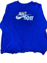 Nike Long Sleeve Tee Mens Ne Sportswear NSW Foil JDI Futura Logo Blue DB6529-480