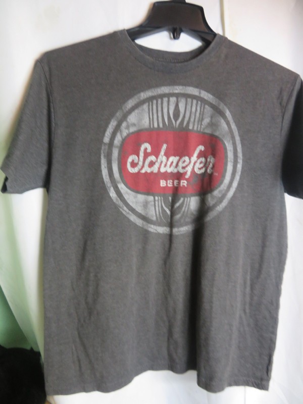 New Vintage Look Retro Schaefer Beer Gray Large T-shirt