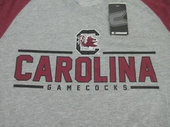 Carolina Shirt Mens XXL 2XL Gray Maroon Crew Neck Colosseum Baseball Tee NEW