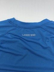 Lands End Beach T-Shirt Men XL Blue Gray Plain Tee.#38807