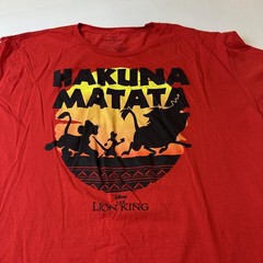 Disney Lion King Shirt Mens 3XL Red Hakuna Matata Timon Pumbaa Simba Graphic Tee