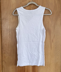 Boohoo Man Men’s Slim Rib Contrast Panel Vest Tank Top White Size M NWT