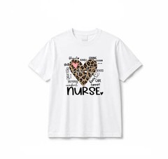 Leopard Print “RN” & “CNA” Graphic T-Shirt – Trendy Nursing Apparel for Nurse
