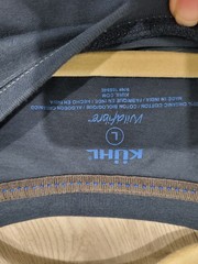 Kuhl T-Shirt Mens Large Blue Wildfibre Organic Cotton Logo Short Sleeve Crewneck