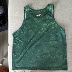 SKYLRK FINGERS UP COACHELLA 2026 Mesh Tank Top Graphic Print Green Size L