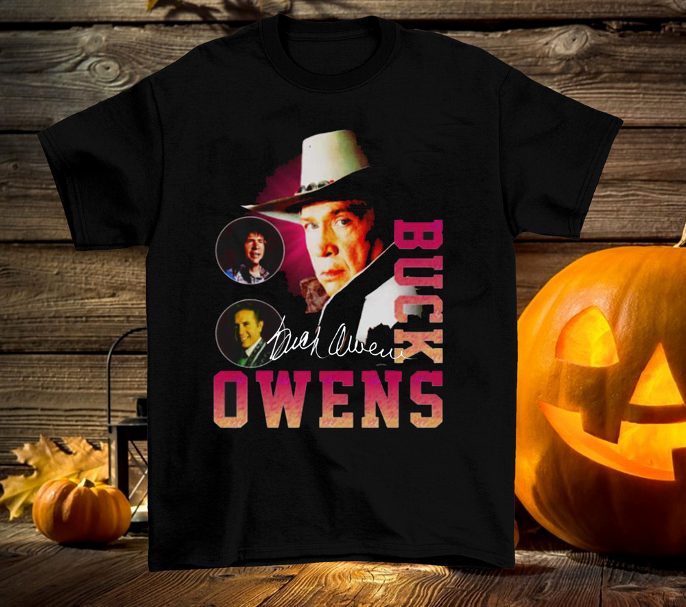 Rare Buck Owens Vintage Country Music Short Sleeve Black Size S-234XL Shirt
