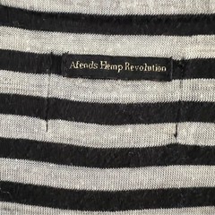 Afends Striped Tee Hemp Stripe Retro Fit T-Shirt – Black Size XS Natural Organic