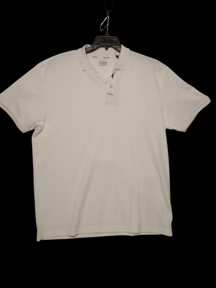 017 Kenneth Col Short Sleeve Johnny Collar Polo with Ribbing