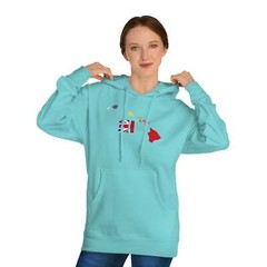 State Love-Hawaii Red/Blue Variation Unisex Hooded Sweatshirt