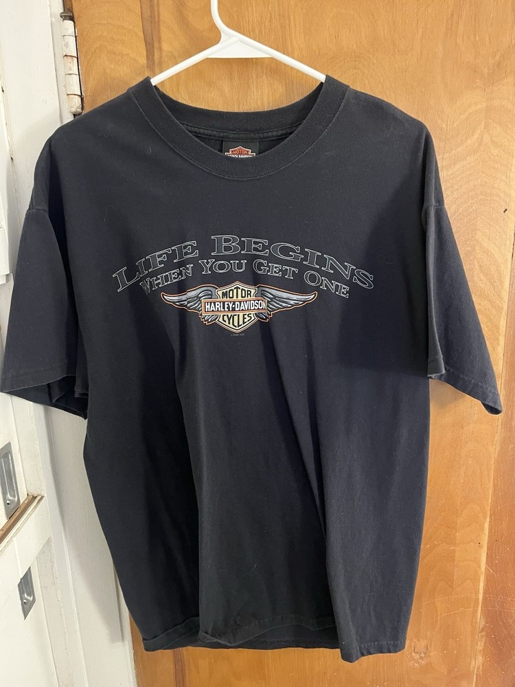 VTG Harley-Davidson Adventure T-shirt Men’s Size L Dover, OH Motorcycles Classic