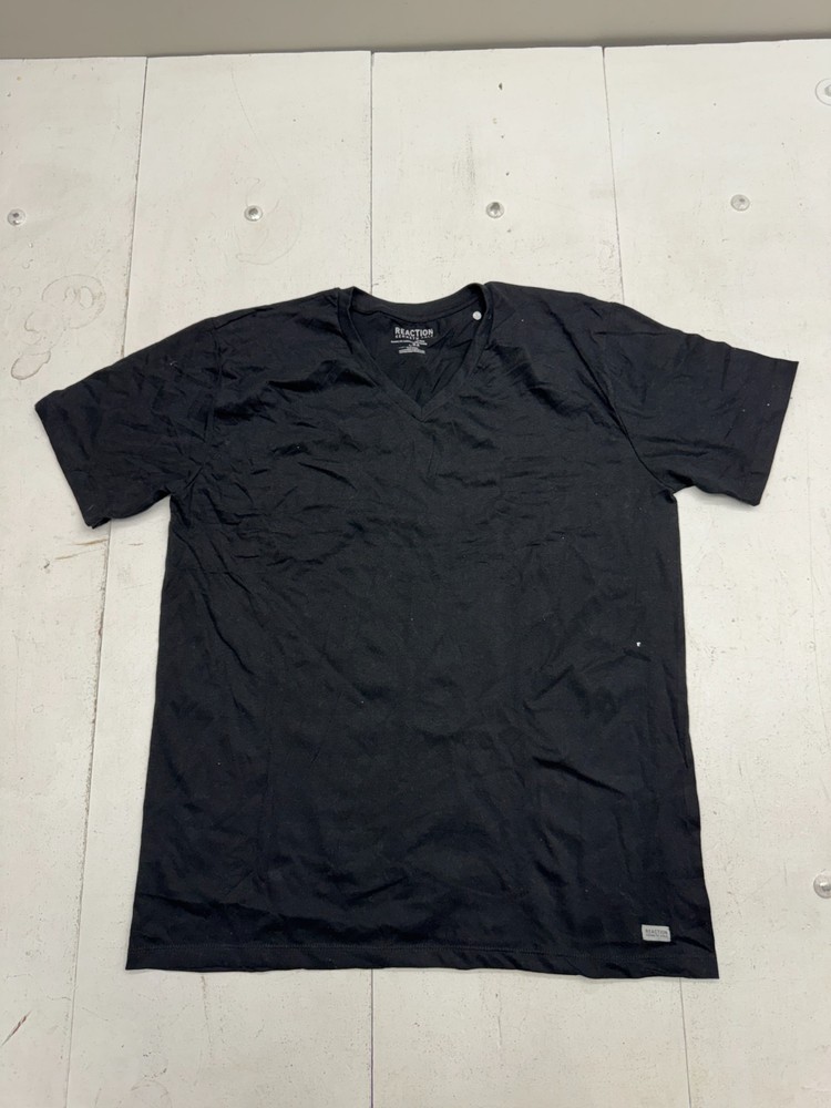 Kenneth Cole Reaction Solid Black Basic Casual Short Sleeve T Shirt Mens Size L
