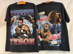 Vintage Mike Tyson If You Can’t Beat Em Eat Em Bite Fight 90s Sz.L Shirt REPRINT