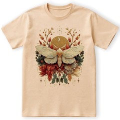 Boho Moth T-Shirt Celestial Moon Phase Insect Nature Botanical Cottagecore