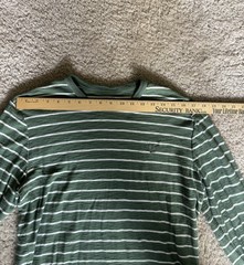 American Eagle Outfitters Men’s M Long Sleeve Crew Neck Striped Logo T-Shirt