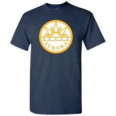 Aurora US City Flag Basic Cotton T-Shirt – Navy
