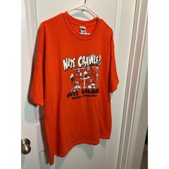 Gildan DryBlend Orange Nite Crawlers Worms Nebraska Graphic T Shirt Mens XL
