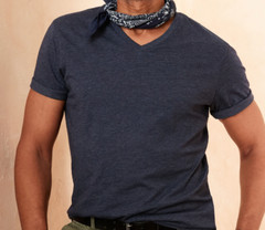 MENS SIZE XL BANANA REPUBLIC V-NECK PREMIUM WASH T SHIRT TAPESTRY NAVY NWT