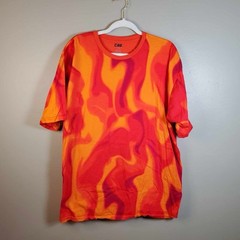 Mens Tie Dye T Shirt 2 XL Flames Fire Swirl CSG RARE XXL