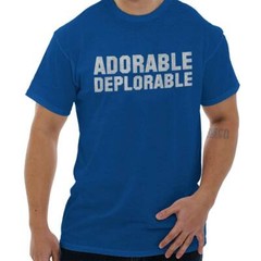 Adorable Deplorable Funny Sarcastic Political Adult Short Sleeve Crewneck Tee