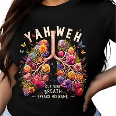 Yahweh Floral Lungs T-Shirt – Christian Faith Shirt with Bible Quote