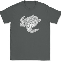 Turtle Mandala T-Shirt Beautiful Pattern Ocean Shell Gift Text Tee