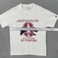 VTG Champion 90s Adult Large White Short Sleeve T Shirt Made In USA GO STANDFORD
